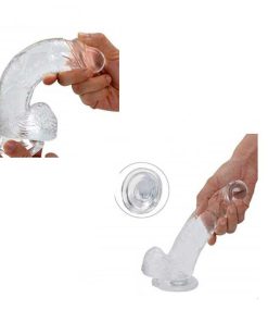 Dương vật giả trong suốt size bự hít tường