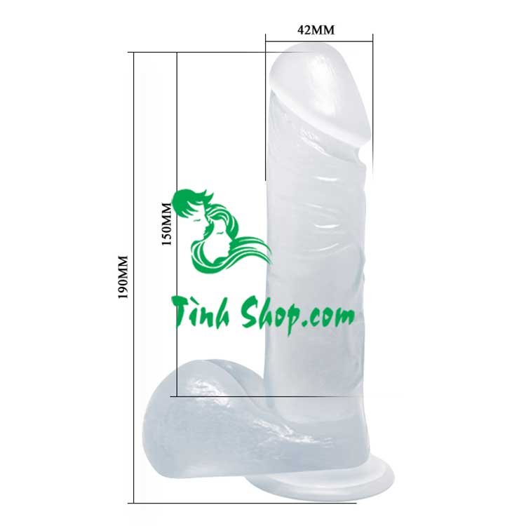 Dương vật giả trong suốt size bự hít tường