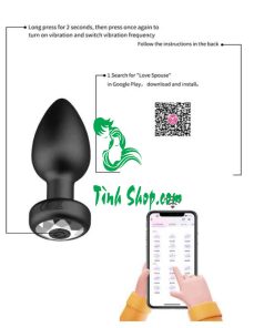 Plug cắm hậu môn rung 10 chế độ kết nối qua điện thoại