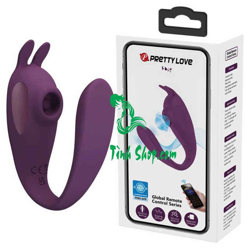 Trứng rung hai đầu PRETTY LOVE Shey hút liếm điều khiển từ xa