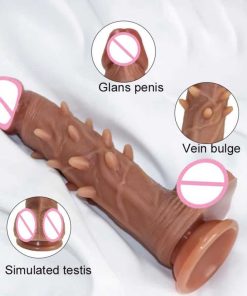 Dương Vật Giả Gân Gai Hít Tường Da Nâu