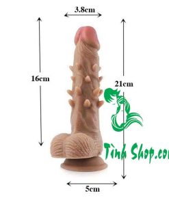 Dương Vật Giả Gân Gai Hít Tường Da Nâu