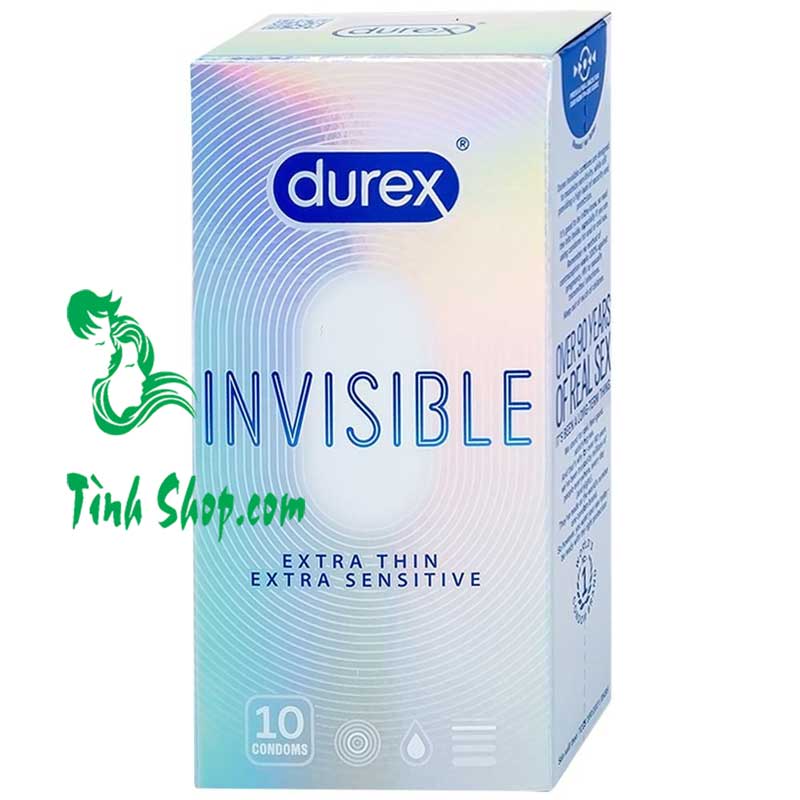 Bao cao su siêu mỏng tăng khoái cảm Durex Invisible